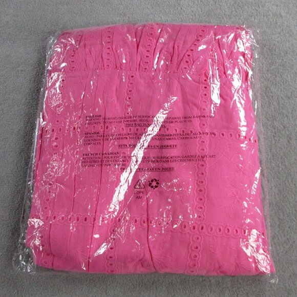 J Marie Presley Eyelet Midi Dress Womens Medium Pink Lace Lined NEW - Picture 3 of 6